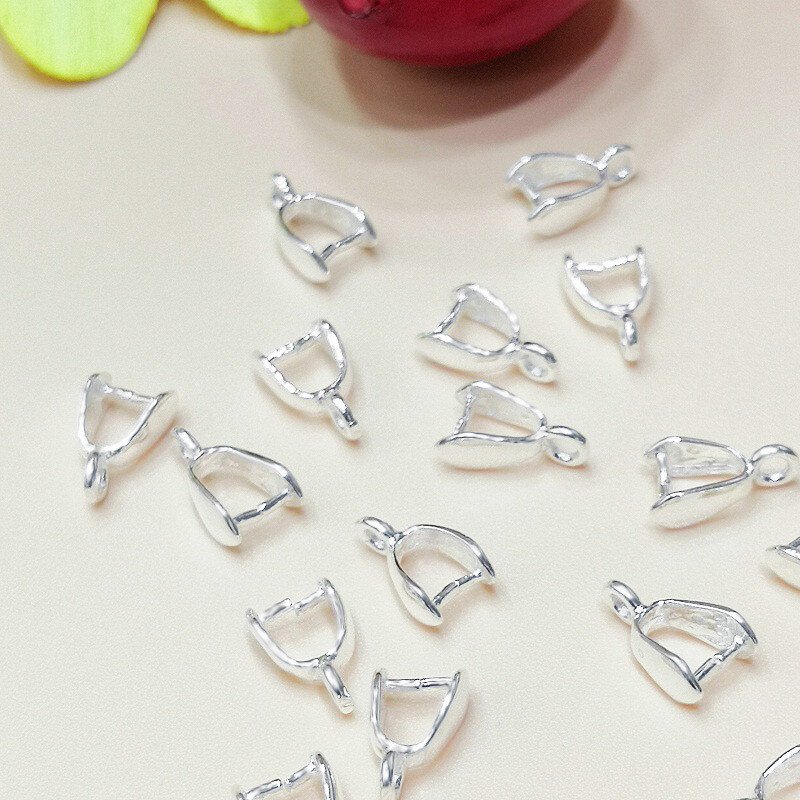 Lobster Clasp Silver - ตัวเชื่อมต่อชุบเงิน 50 ชิ้น แบบหนีบสำหรับงาน DIY ประดับด้วยหิน