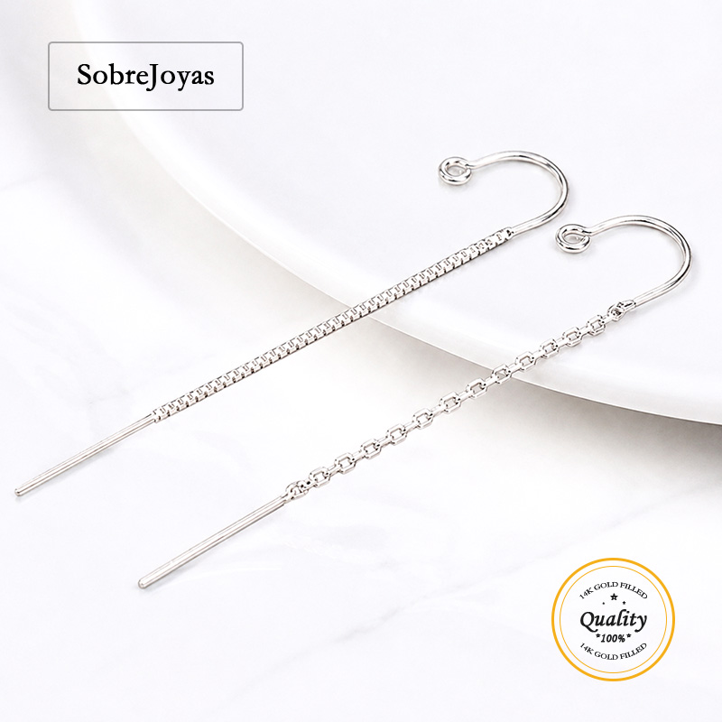 Jewelry Making Dc - ส่วนประกอบต่างหูแบบ U-Threader เงินแท้ 925 พร้อมห่วงวงแหวน สายเคเบิล
