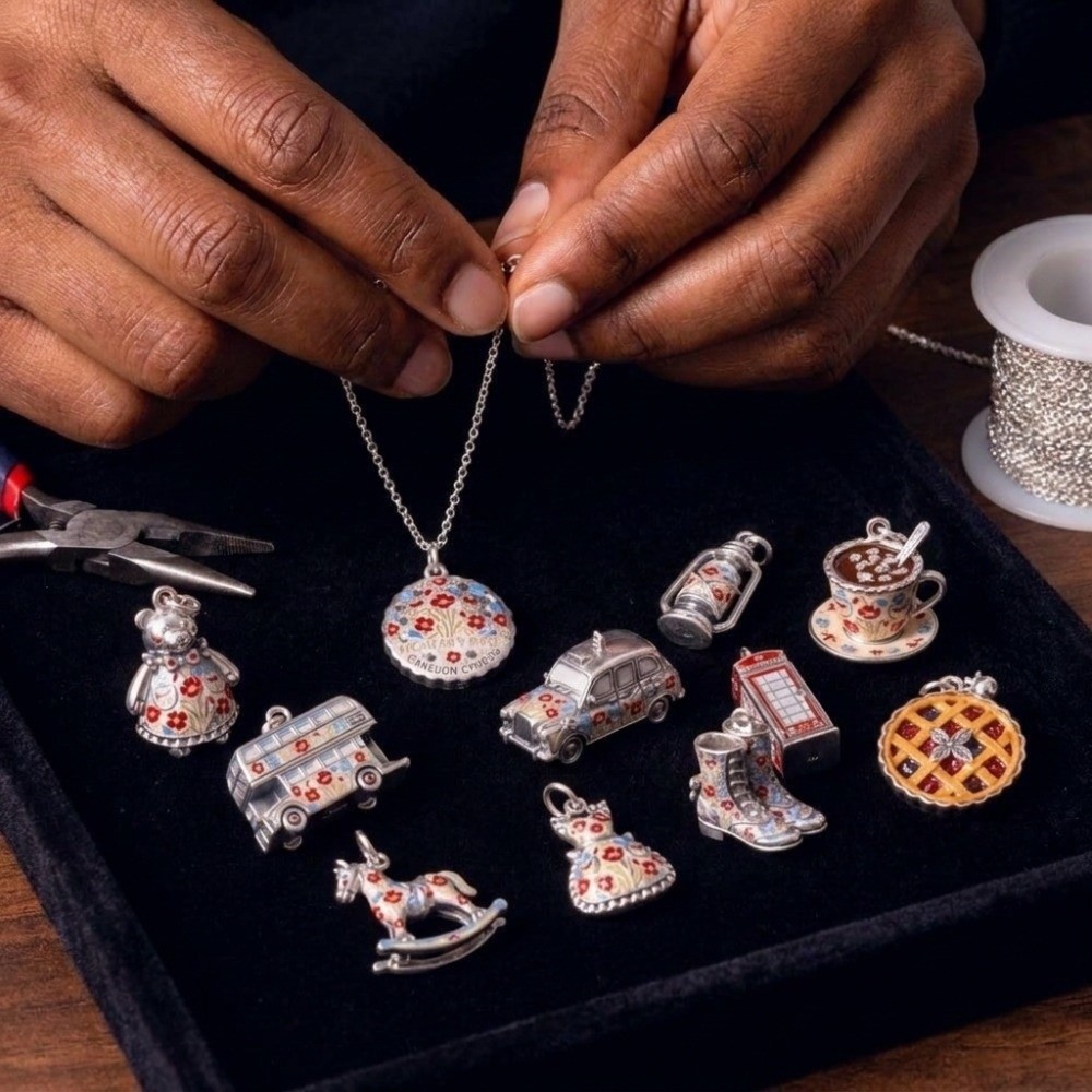 Jewelry Making London - จี้การ์ตูนสแตนเลส จี้ขนาดเล็กธีมอังกฤษ วัสดุเคลือบอีนาเมล สำหรับทำเครื่องประดับ ธีมลอนดอน จี้