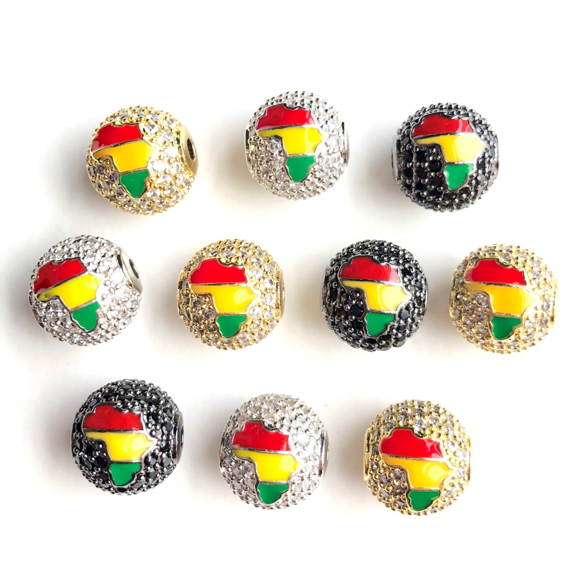 ลูกปัดทรงกลมลายแผนที่แอฟริกาสี - Jewelry Making History บทวิจารณ์และราคา