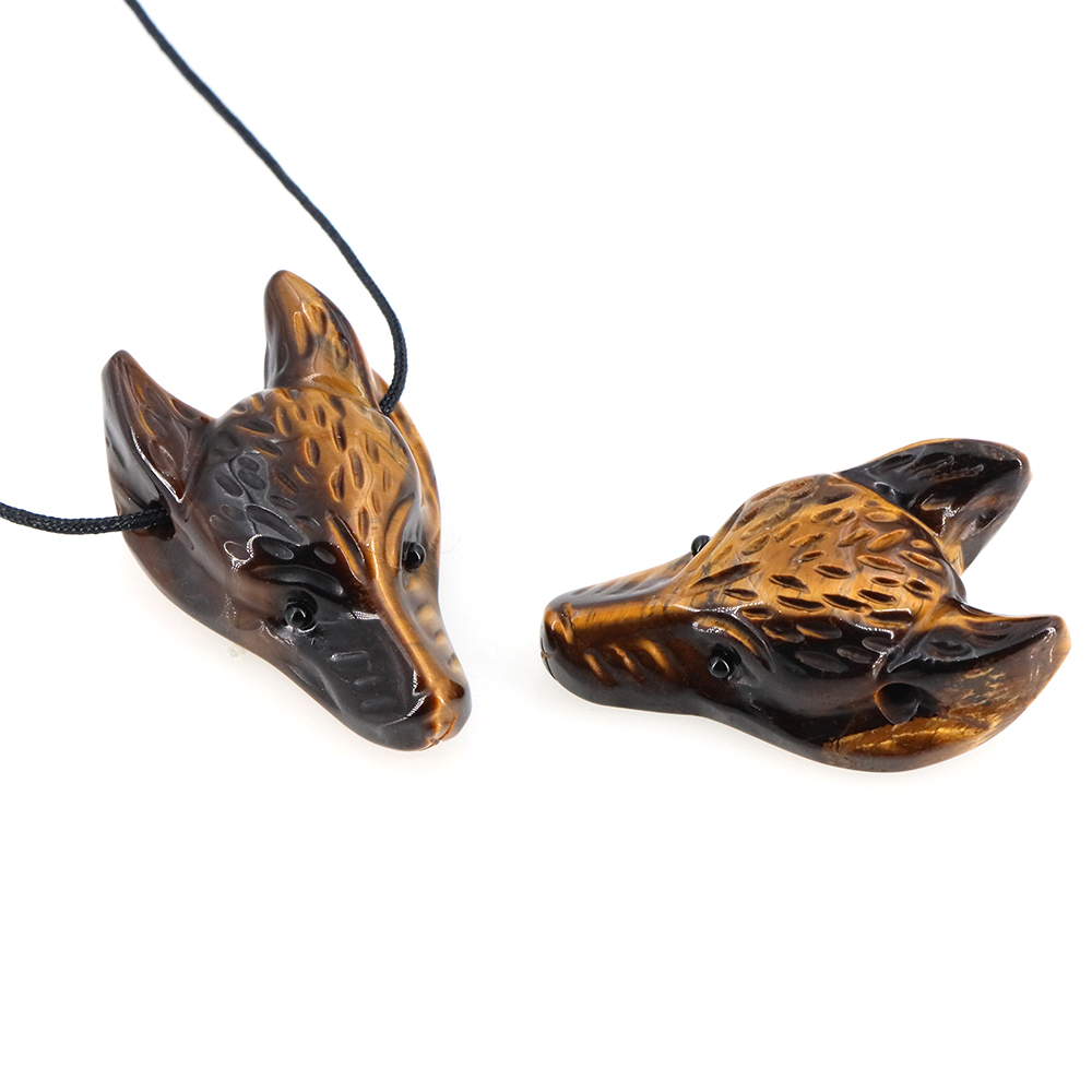 จี้หินรูปหัวหมาป่าขนาด 40 มม.  - Jewelry Making Gemstones บทวิจารณ์และราคา